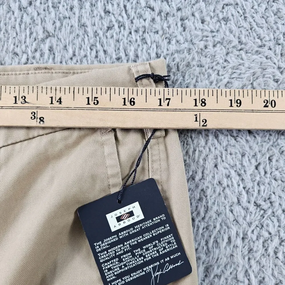 Joseph Abboud Pants 34x33 Khaki Beige Chino Comfort Stretch Preppy Casual NWT